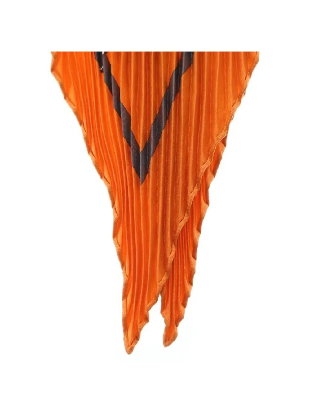 Hermes Carre 90 Scarf Pleated Bolduc Silk Orange - Picture 3 of 6